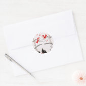 Art Deco-kerstvogels Ronde Sticker (Envelop)