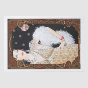 Art Deco-kerstvrouw-ontkoppeling Tissuepapier