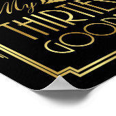 Art Déco KISSY MES TRENTE GOODBYE Signe Imprimer (Coin)