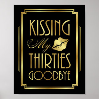 Art Déco KISSY MES TRENTE GOODBYE Signe Imprimer