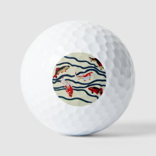 Art Deco Kleurrijke Karper Zwemmend Marine Decorat Golfballen