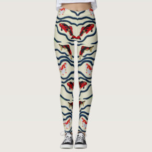 Art Deco Kleurrijke Karper Zwemmend Marine Decorat Leggings