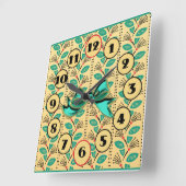 Art Deco Klimatende aardbeiboomwijnstokken Vierkante Klok (Hoek)