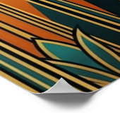 Art Deco Klimmende Zwarte Kat Muurkunst Poster (Hoek)