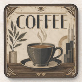 Art Deco koffie  Bier Onderzetter (Voorkant)