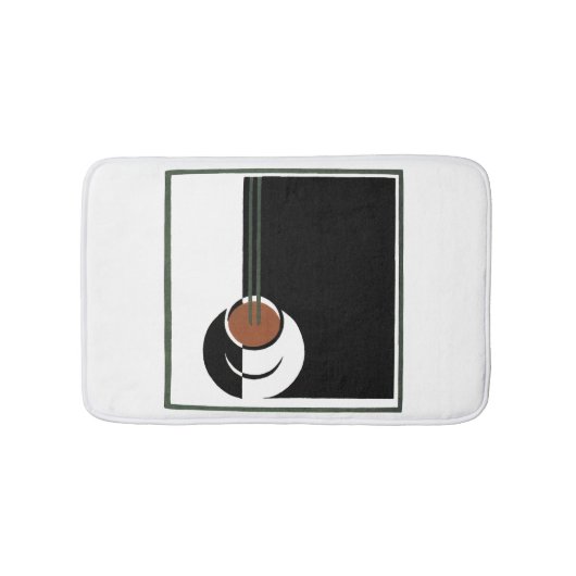 Art Deco, Koffiebeker met stoom Badmat (Voorkant)