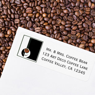  Art Deco, Koffiebeker met stoom Etiket