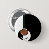  Art Deco, Koffiebeker met stoom Ronde Button 5,7 Cm (Voorkant /achterkant)