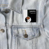  Art Deco, Koffiebeker met stoom Vierkante Button 5,1 Cm (In situ)