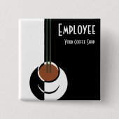  Art Deco, Koffiebeker met stoom Vierkante Button 5,1 Cm (Voorkant)