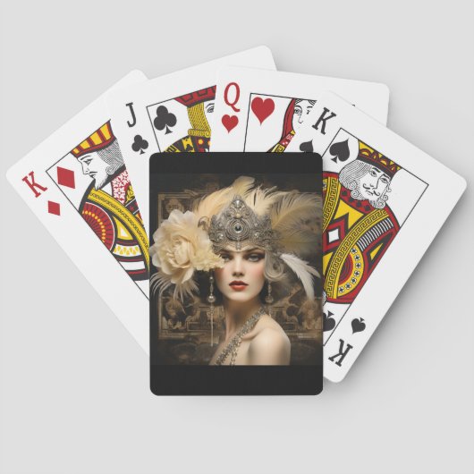 Art Deco Koningin Pokerkaarten (Achterkant)