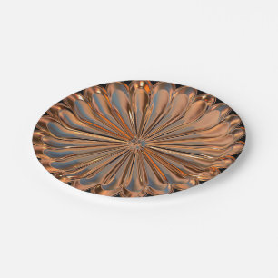 Art deco koperen bloem medaillon papieren bord