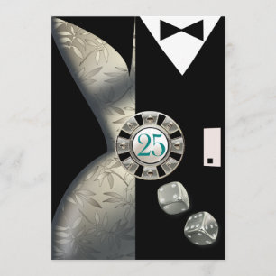 Art Deco Koppel 25-jarig Huwelijk zilver Kaart