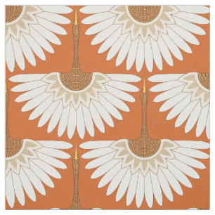 Art Deco kranen sinaasappel Stof