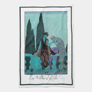 Art Deco La Villa d'Este door George Barbier vinta Theedoek