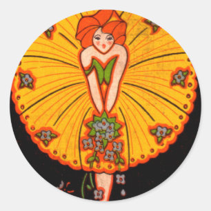 ART DECO LADY 8 STICKERS