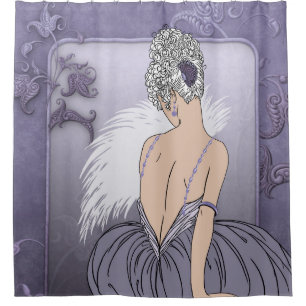 Art Deco Lady - BIANCA: Mauve en meer Douchegordijn