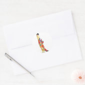 Art Deco Lady in de officiële stad Ronde Sticker (Envelop)
