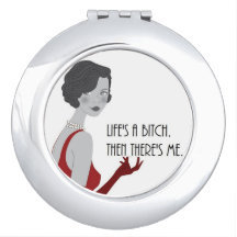 Art Deco Lady in Red met Attitude Compact Mirror