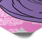 Art Deco Lady met Damask - BIANCA: Parisian Plum Poster (Hoek)