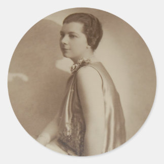 Art Deco Lady Shadow Foto Ronde Sticker