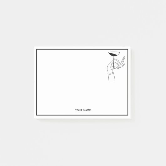 Art Deco Lady's Hand Holding Champagne Glass Post-it® Notes (Voorkant)