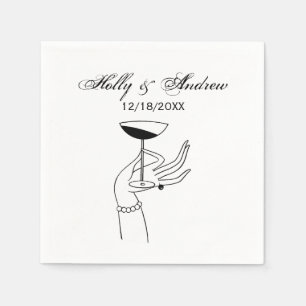 Art Deco Lady's Hand Holding Champagne Glass Servet