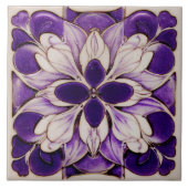Art Deco Lavender Wall Decor Art Nouveau Tegeltje (Voorkant)