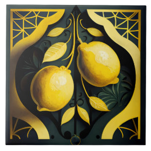 Art Deco Lemons Tegeltje