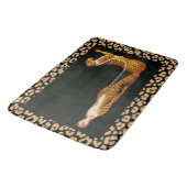 Art Deco Leopard Lady (ERTE) Leopard Skin Bath Mat (Gekanteld)