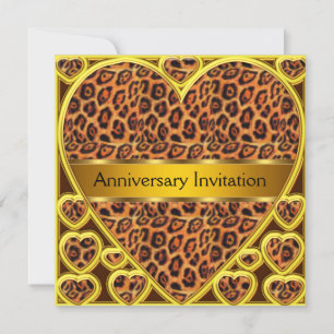 Art Deco Leopard Wedding Jubileum Kaart