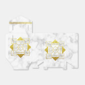 Art Deco Liefde en Bedankt Bruiloft Marmeren Goude Bedankdoosjes (Uitgevouwen)