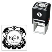 Art Deco Lijst Ampersand Paar 2 Initiaal Monogram Zelfinktende Stempel (In situ)