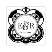 Art Deco Lijst Ampersand Paar 2 Initiaal Monogram Zelfinktende Stempel (Design)