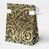 Art Deco lijst en kroonluchter zwart, gouden bruil Bedankdoosjes (Achterkant)