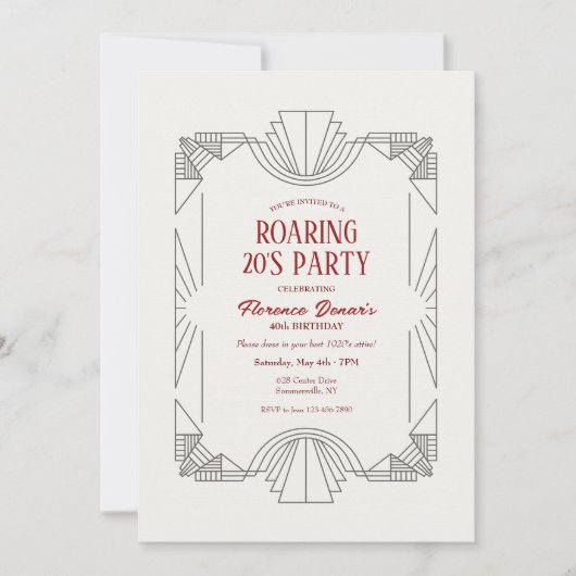 Art Deco-Lijst Kaart (Voorkant)