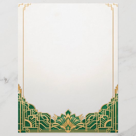  Art Deco Lijst op wit Briefhoofd (Voorkant)