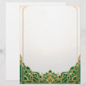  Art Deco Lijst op wit Briefhoofd (Voorkant / Achterkant)