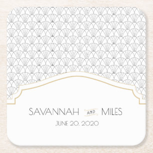 Art Deco Lijst Square Paper Onderzetter