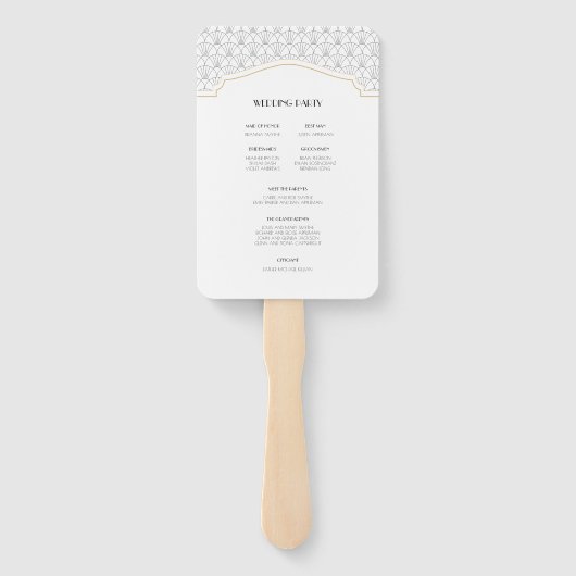 Art Deco Lijst trouwprogramma's Handwaaier (Achterkant)