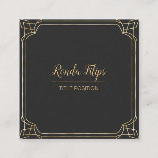 Art Deco-Lijst Vierkante Visitekaartje (Voorkant)