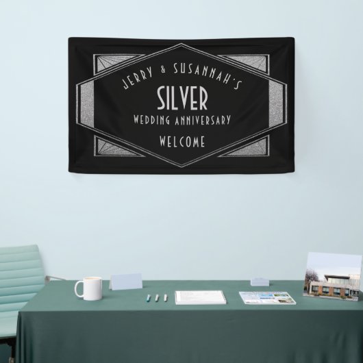 Art Deco Lijst Zilver Jubileum Namen Zwart Spandoek (Beurs)