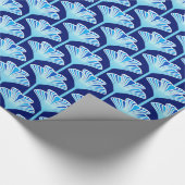 Art Deco Lily, Cobalt Blue, Aqua en White Cadeaupapier (Hoek)