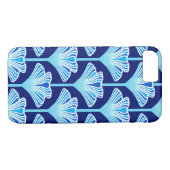 Art Deco Lily, Cobalt Blue, Aqua en White Case-Mate iPhone Case (Achterkant (Horizontaal))