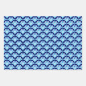 Art Deco Lily, Cobalt Blue, Deep Red en Oranje Inpakpapier Vel (Voorkant 2)