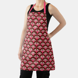 Art Deco Lily, Dark Brown en Coral Pink Schort