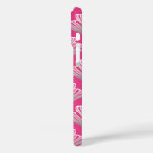 Art Deco Lily, Fuchsia Pink en Silver Grey Case-Mate iPhone Case (Achterkant / Links)