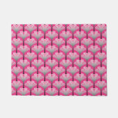 Art Deco Lily, Fuchsia Pink en Silver Grey Deurmat (Voorkant)