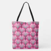 Art Deco Lily, Fuchsia Pink en Silver Grey Draagtas (Achterkant)