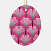 Art Deco Lily, Fuchsia Pink en Silver Grey Keramisch Ornament (Rechts)